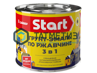 Грунт-эмаль по ржавчине ХВ 3 в 1 СТАРТ  СЕРАЯ  0,8 кг-./14 |  «ТАТМЕТИЗ» Грунт-эмаль по ржавчине ХВ 3 в 1 СТАРТ  СЕРАЯ  0,8 кг-./14 -  магазин крепежа «ТАТМЕТИЗ»