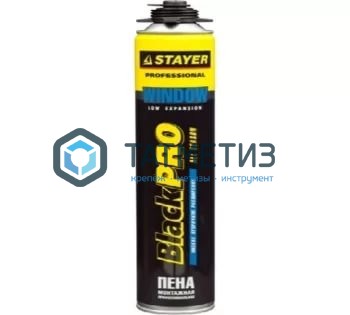 Монтажная пена STAYER Black PRO, профессиональная, всесезонная, 750мл |  «ТАТМЕТИЗ» Монтажная пена STAYER Black PRO, профессиональная, всесезонная, 750мл -  магазин крепежа «ТАТМЕТИЗ»