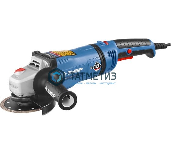 УШМ ЗУБР Проф 125 мм, 3000-9500 об/мин, 1400 Вт  удлин. рукоятка, конст. электрон., плав. пуск УШМ ЗУБР Проф 125 мм, 3000-9500 об/мин, 1400 Вт  удлин. рукоятка, конст. электрон., плав. пуск