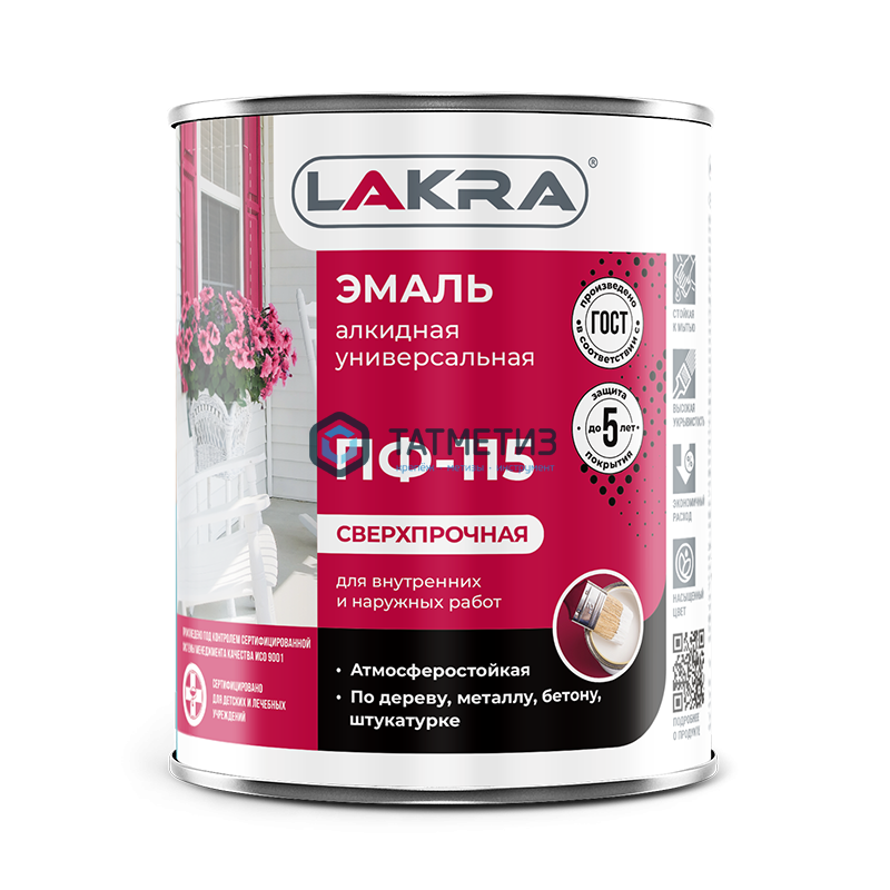 Эмаль ПФ-115  БЕЛАЯ  глянцевая 20 кг- ЛАКРА Эмаль ПФ-115  БЕЛАЯ  глянцевая 20 кг- ЛАКРА