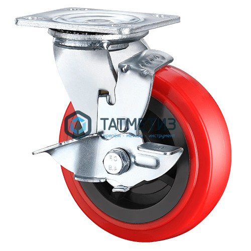 Колесо большегрузное ПОЛИУРЕНТАН, нейлоновый обод, поворотное с тормозом d 200 мм |  «ТАТМЕТИЗ» Колесо большегрузное ПОЛИУРЕНТАН, нейлоновый обод, поворотное с тормозом d 200 мм -  магазин «ТАТМЕТИЗ»