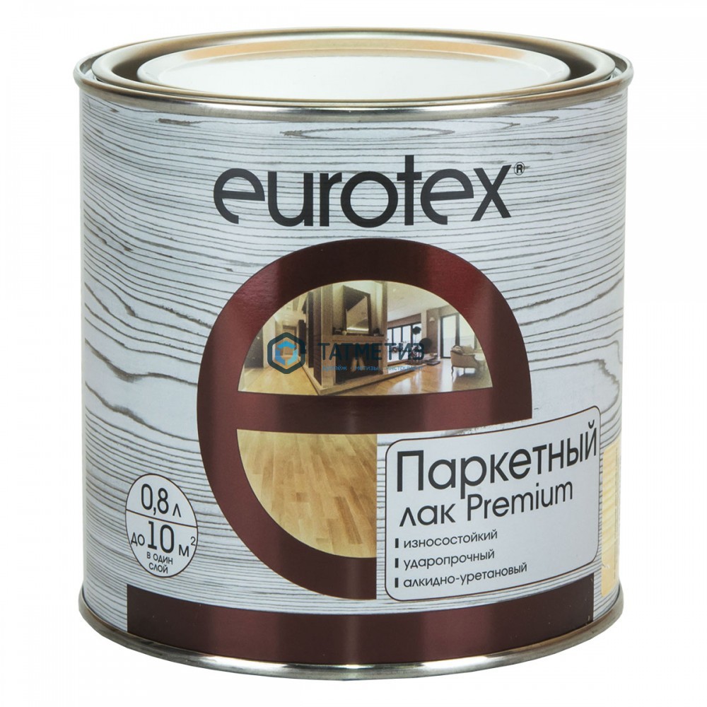 Лак паркетный Eurotex-premium полуматовый  0,8 л./6 Лак паркетный Eurotex-premium полуматовый  0,8 л./6