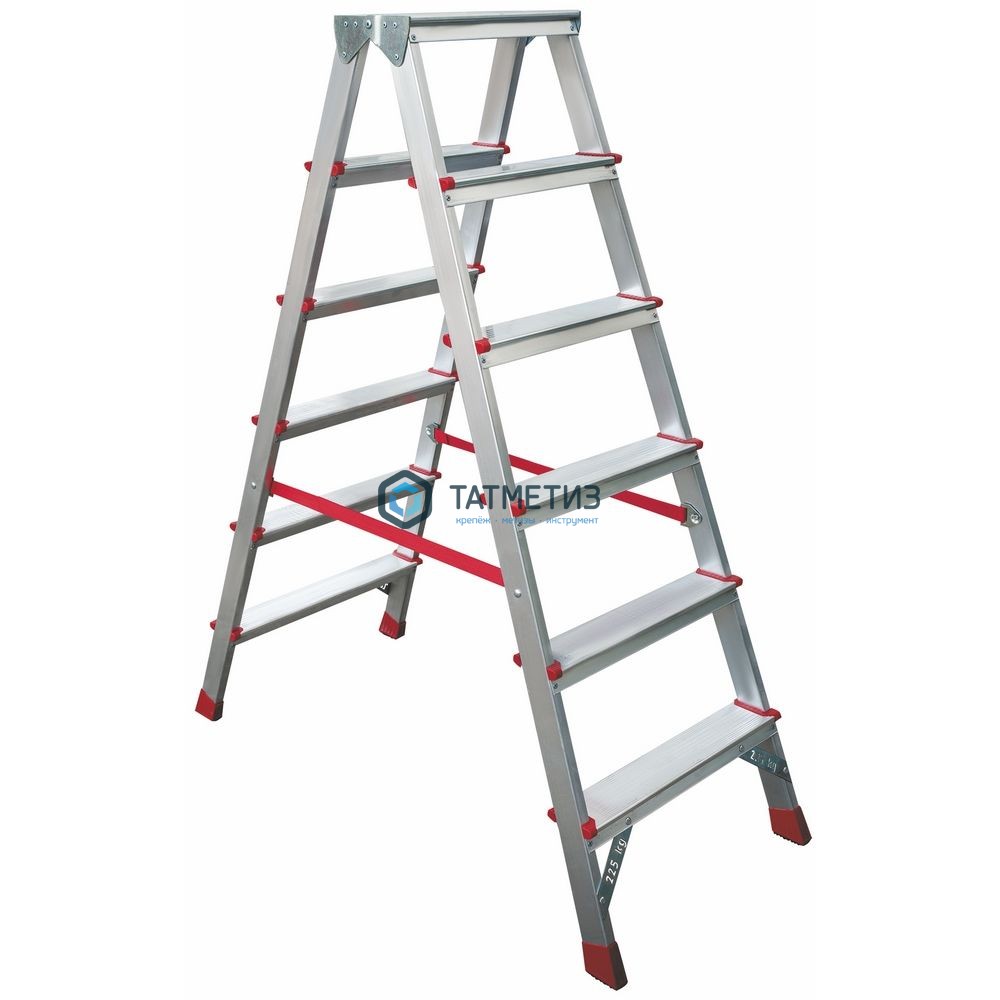 Стремянка 2-сторонняя алюм, ступень  80 мм, 2х6, NV |  «ТАТМЕТИЗ» Стремянка 2-сторонняя алюм, ступень  80 мм, 2х6, NV -  магазин «ТАТМЕТИЗ»