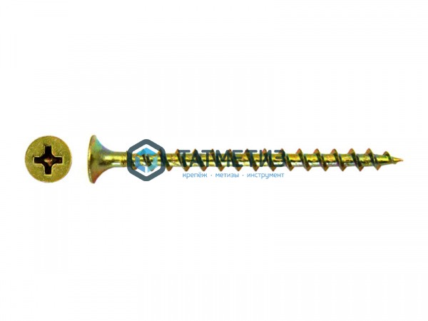 Саморезы потай по дереву желтые, PH2  4,2х90 (уп 15 кг / 2 350 шт)* PREMIUM Саморезы потай по дереву желтые, PH2  4,2х90 (уп 15 кг / 2 350 шт)* PREMIUM