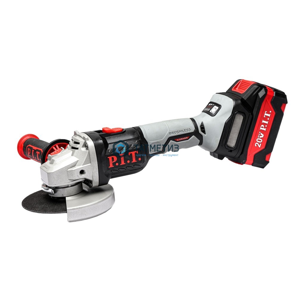 УШМ аккумуляторная P.I.T PWS20H-125D/1, 20В бесщеточная, 1 АКБ (4,0Ач), 125мм, 3ск, ЗУ, кейс -  магазин крепежа «ТАТМЕТИЗ»