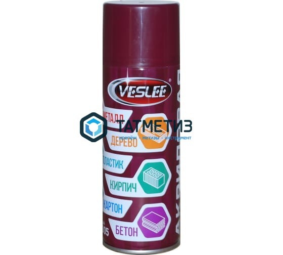Краска аэроз. VESLEE  ВИННО-КРАСНАЯ 520 мл. RAL 3005 Краска аэроз. VESLEE  ВИННО-КРАСНАЯ 520 мл. RAL 3005