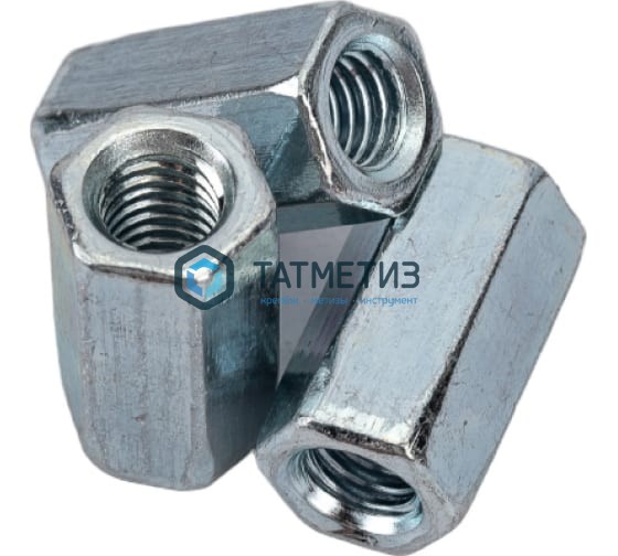 Гайка соединительная DIN 6334, оц М16  (210 шт/уп) КК Гайка соединительная DIN 6334, оц М16  (210 шт/уп) КК