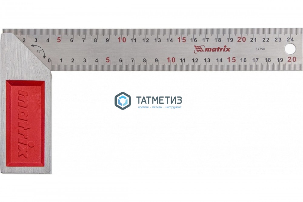 Угольник, 250 мм, стальной, градуировка // Matrix -  магазин крепежа  «ТАТМЕТИЗ»