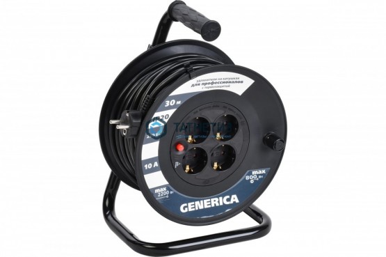 Удлинитель на кат. 4х30м с/з 10А IP20 УК30 2P+PE 3х1 термозащита GENERICA IEK |  «ТАТМЕТИЗ» Удлинитель на кат. 4х30м с/з 10А IP20 УК30 2P+PE 3х1 термозащита GENERICA IEK -  магазин крепежа «ТАТМЕТИЗ»