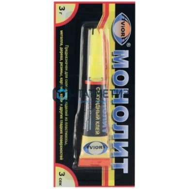 Клей Монолит секундный 3 г/12 AVIORA |  «ТАТМЕТИЗ» Клей Монолит секундный 3 г/12 AVIORA -  магазин крепежа «ТАТМЕТИЗ»