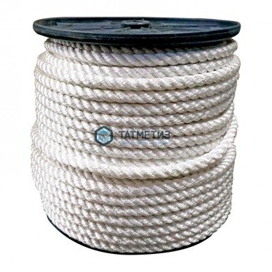 Канат крученый ПАТ 14 мм БЕЛ тросовой свивки |  «ТАТМЕТИЗ» Канат крученый ПАТ 14 мм БЕЛ тросовой свивки -  магазин крепежа «ТАТМЕТИЗ»