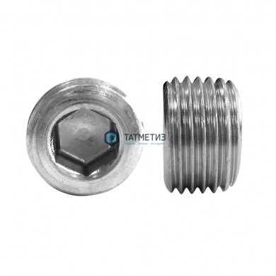 Пробка резьбовая коническая, внутренний шестигранник ДИН 906 А2 R 1/8" |  «ТАТМЕТИЗ» Пробка резьбовая коническая, внутренний шестигранник ДИН 906 А2 R 1/8" -  магазин крепежа «ТАТМЕТИЗ»