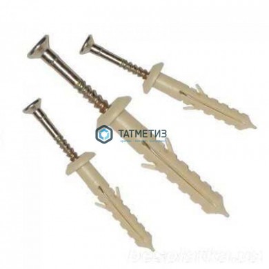 Дюбель-гвоздь  6х40 гриб (2000 шт/уп) ТК нейлон |  «ТАТМЕТИЗ» Дюбель-гвоздь  6х40 гриб (2000 шт/уп) ТК нейлон -  магазин крепежа «ТАТМЕТИЗ»