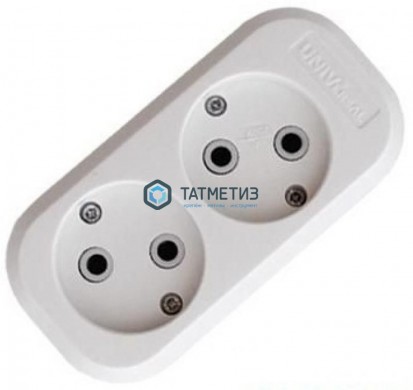 Колодка удлинителя 2-м б/з АВС-пл. UNIVersal E202 |  «ТАТМЕТИЗ» Колодка удлинителя 2-м б/з АВС-пл. UNIVersal E202 -  магазин крепежа «ТАТМЕТИЗ»