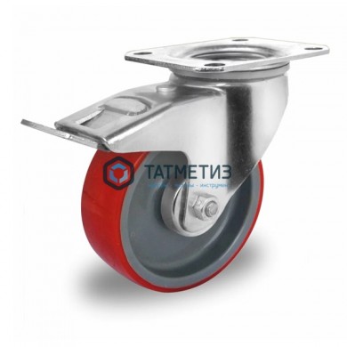 Колесо большегрузное ПОЛИУРЕНТАН поворотное с тормозом d 200 мм |  «ТАТМЕТИЗ» Колесо большегрузное ПОЛИУРЕНТАН поворотное с тормозом d 200 мм -  магазин крепежа «ТАТМЕТИЗ»