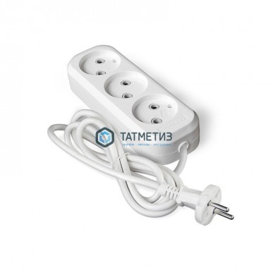 Удлинитель 3х3м б/з, 10А, IP20, ПВС 2х0,75 UNIVersal E203 |  «ТАТМЕТИЗ» Удлинитель 3х3м б/з, 10А, IP20, ПВС 2х0,75 UNIVersal E203 -  магазин крепежа «ТАТМЕТИЗ»