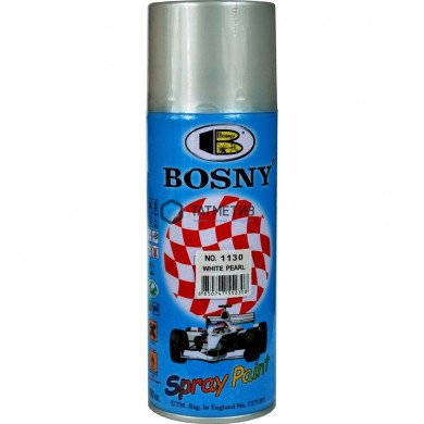 Краска аэроз. BOSNY 520 мл. №1130  БЕЛАЯ жемчуг металик |  «ТАТМЕТИЗ» Краска аэроз. BOSNY 520 мл. №1130  БЕЛАЯ жемчуг металик -  магазин крепежа «ТАТМЕТИЗ»