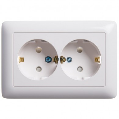 Розетка 2-м СП Хит 16А 250В с заземл. бел. SchE PS16-231B защ. шторки |  «ТАТМЕТИЗ» Розетка 2-м СП Хит 16А 250В с заземл. бел. SchE PS16-231B защ. шторки -  магазин крепежа «ТАТМЕТИЗ»