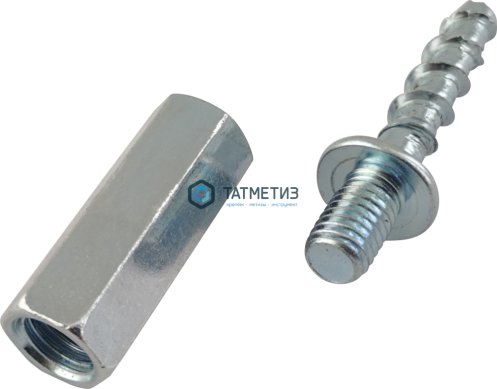 Анкер-шуруп по бетону 6х35мм, PNB, с нар. резьбой М8, с удл. гайкой М8/10 Белый цинк (50 шт/уп) |  «ТАТМЕТИЗ» Анкер-шуруп по бетону 6х35мм, PNB, с нар. резьбой М8, с удл. гайкой М8/10 Белый цинк (50 шт/уп) -  магазин крепежа «ТАТМЕТИЗ»