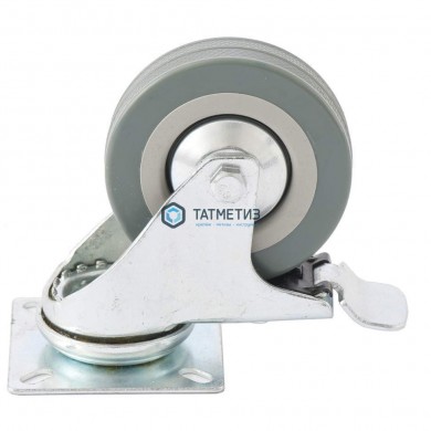 Колесо  поворотное с тормозом d-50мм, крепление  платформенное // СИБРТЕХ |  «ТАТМЕТИЗ» Колесо  поворотное с тормозом d-50мм, крепление  платформенное // СИБРТЕХ -  магазин крепежа «ТАТМЕТИЗ»