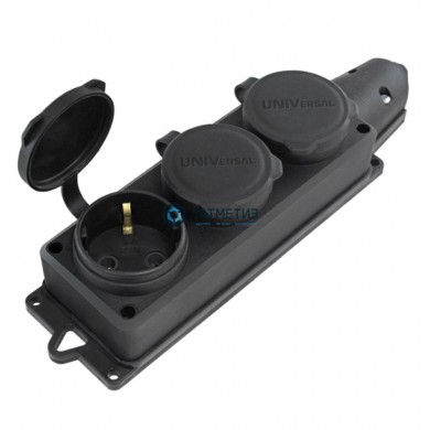 Колодка удлинителя 3-м каучук "КОМПАКТ" однофазная с заглушками UNIVersal 1323 |  «ТАТМЕТИЗ» Колодка удлинителя 3-м каучук "КОМПАКТ" однофазная с заглушками UNIVersal 1323 -  магазин крепежа «ТАТМЕТИЗ»