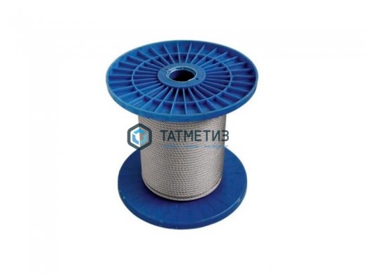 Трос  стальной оц. 1 мм DIN 3055  (250 м/бух) D / КК |  «ТАТМЕТИЗ» Трос  стальной оц. 1 мм DIN 3055  (250 м/бух) D / КК -  магазин крепежа «ТАТМЕТИЗ»