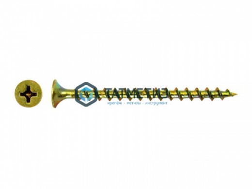 Саморезы потай по дереву желтые, PH2  4,2х65 (уп 15 кг / 3 100 шт)* PREMIUM |  «ТАТМЕТИЗ» Саморезы потай по дереву желтые, PH2  4,2х65 (уп 15 кг / 3 100 шт)* PREMIUM -  магазин крепежа «ТАТМЕТИЗ»