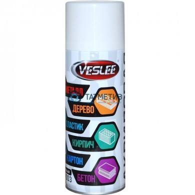 Краска аэроз. VESLEE  БЕЛАЯ  глянцевый 520 мл. RAL 9003 |  «ТАТМЕТИЗ» Краска аэроз. VESLEE  БЕЛАЯ  глянцевый 520 мл. RAL 9003 -  магазин крепежа «ТАТМЕТИЗ»