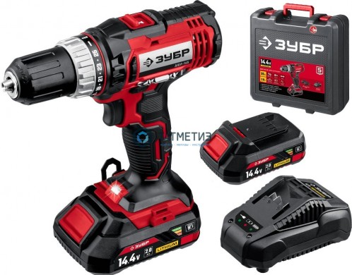 Дрель-шуруповерт 14.4В, 2 АКБ (2Ач), в кейсе, ЗУБР Мастер |  «ТАТМЕТИЗ» Дрель-шуруповерт 14.4В, 2 АКБ (2Ач), в кейсе, ЗУБР Мастер -  магазин крепежа «ТАТМЕТИЗ»