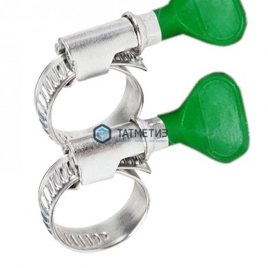 Хомут червячный нержавеющий   "ключ" 16-25 / 9 W2 |  «ТАТМЕТИЗ» Хомут червячный нержавеющий   "ключ" 16-25 / 9 W2 -  магазин крепежа «ТАТМЕТИЗ»