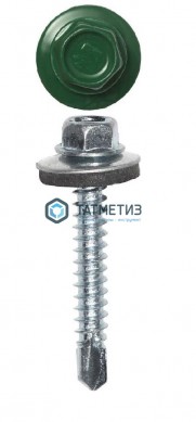 Саморез окраш.кров. 4,8х35 /6005/  (200 шт/уп) |  «ТАТМЕТИЗ» Саморез окраш.кров. 4,8х35 /6005/  (200 шт/уп) -  магазин крепежа «ТАТМЕТИЗ»