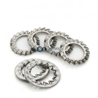 Шайба DIN 6798 J, оц  М12 стопорная с внутренними зубьями (800 шт/уп) -  магазин крепежа «ТАТМЕТИЗ»