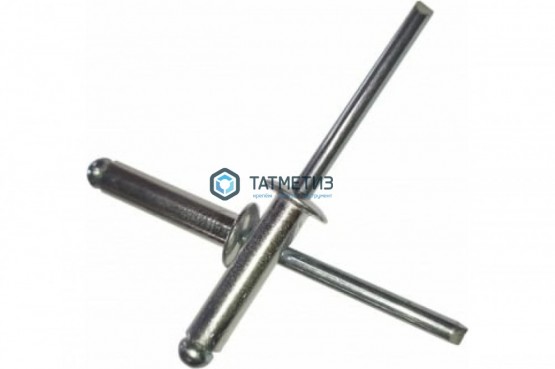 Заклепка 5,0 х 10 вытяжная нерж А2/А2 DIN 7337 |  «ТАТМЕТИЗ» Заклепка 5,0 х 10 вытяжная нерж А2/А2 DIN 7337 -  магазин крепежа «ТАТМЕТИЗ»