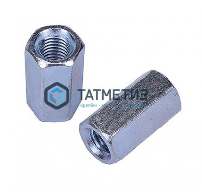 Гайка соединительная DIN 6334, оц М16 |  «ТАТМЕТИЗ» Гайка соединительная DIN 6334, оц М16 -  магазин крепежа «ТАТМЕТИЗ»