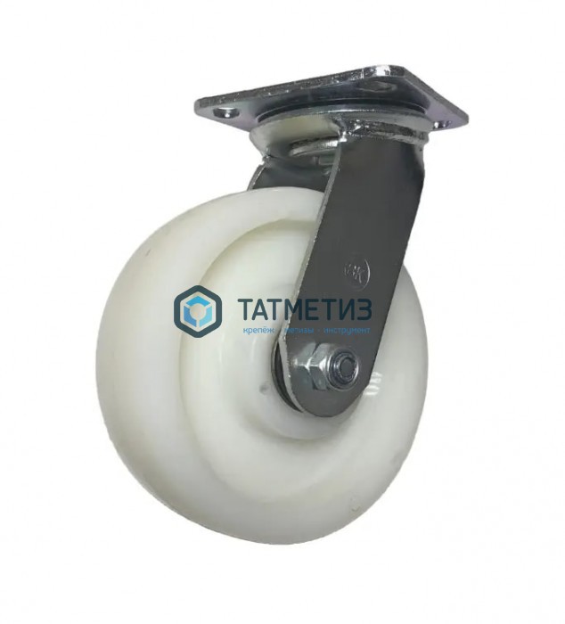 Колеса большегрузные НЕЙЛОН поворотное с площадкой и тормозом d 125 мм Колеса большегрузные НЕЙЛОН поворотное с площадкой и тормозом d 125 мм