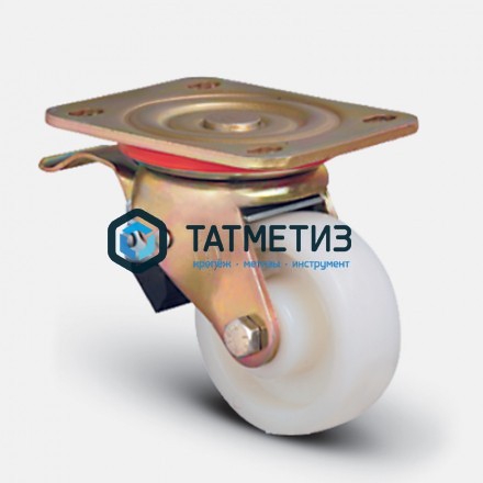 Колеса большегрузные НЕЙЛОН поворотное с площадкой и тормозом d 150 мм Колеса большегрузные НЕЙЛОН поворотное с площадкой и тормозом d 150 мм