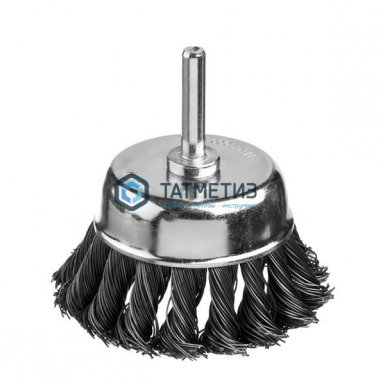 Щетка для дрели чашка  75 мм, жгутированная стальная проволока 0,5 мм, MIRAX |  «ТАТМЕТИЗ» Щетка для дрели чашка  75 мм, жгутированная стальная проволока 0,5 мм, MIRAX -  магазин «ТАТМЕТИЗ»