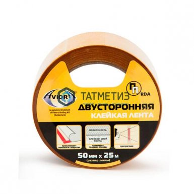 Лента клейкая двусторонняя, 50 мм х 25 м, на ПП основе, AVIORA -  магазин «ТАТМЕТИЗ»