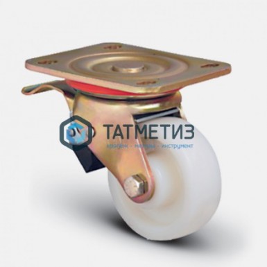 Колеса большегрузные НЕЙЛОН поворотное с площадкой и тормозом d 150 мм |  «ТАТМЕТИЗ» Колеса большегрузные НЕЙЛОН поворотное с площадкой и тормозом d 150 мм -  магазин «ТАТМЕТИЗ»