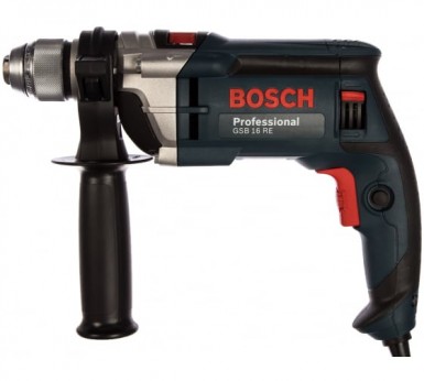 Дрель BOSCH GSB 16 RE, ударная, 750Вт, ключевой патрон -  магазин «ТАТМЕТИЗ»