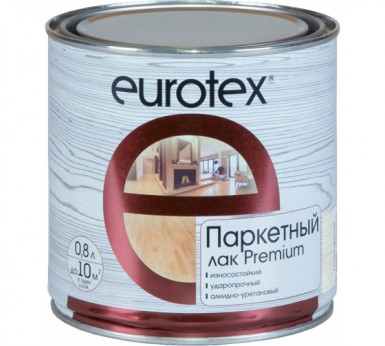 Лак паркетный Eurotex-premium полуматовый  0,8 л./6 -  магазин «ТАТМЕТИЗ»