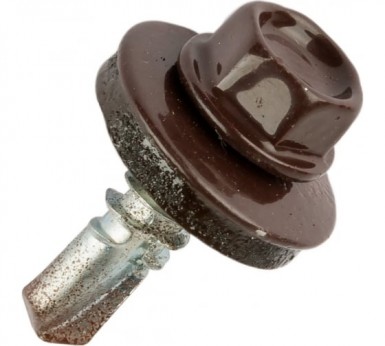 Саморез окраш.кров. 5,5х19 /8017/  (250 шт/уп)  ТК |  «ТАТМЕТИЗ» Саморез окраш.кров. 5,5х19 /8017/  (250 шт/уп)  ТК -  магазин «ТАТМЕТИЗ»