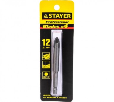 Сверло по кафелю и стеклу 12мм STAYER |  «ТАТМЕТИЗ» Сверло по кафелю и стеклу 12мм STAYER -  магазин «ТАТМЕТИЗ»