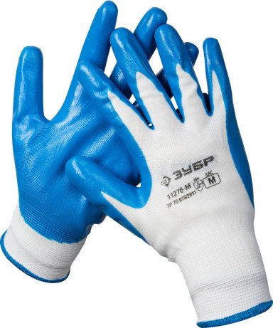 Перчатки ЗУБР маслостойкие для точных работ, с нитриловым покрытием, размер M (8) -  магазин «ТАТМЕТИЗ»