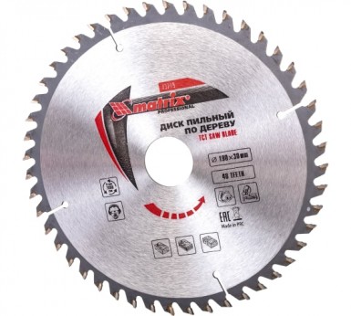 Диск пильный по дереву 190х30мм, 48Т // MATRIX |  «ТАТМЕТИЗ» Диск пильный по дереву 190х30мм, 48Т // MATRIX -  магазин «ТАТМЕТИЗ»