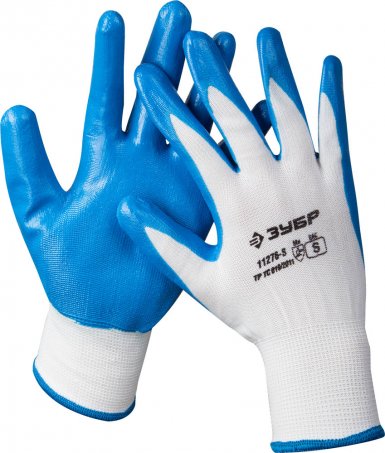 Перчатки ЗУБР маслостойкие для точных работ, с нитриловым покрытием, размер S (7) -  магазин «ТАТМЕТИЗ»