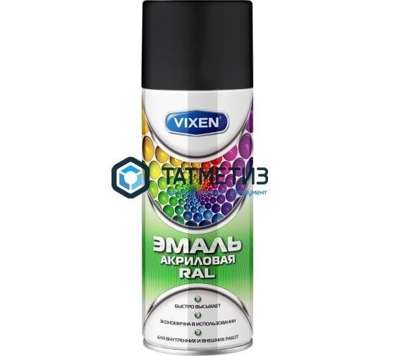 Краска аэроз. VIXEN  ЧЕРНЫЙ ЯНТАРЬ  520 мл. RAL 9005 Краска аэроз. VIXEN  ЧЕРНЫЙ ЯНТАРЬ  520 мл. RAL 9005
