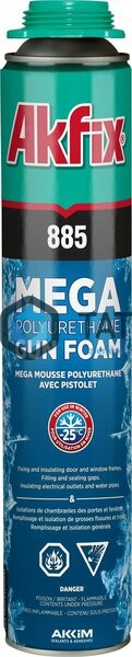 Пена монтажная проф Akfix 885 зимняя 850мл (-25°С) (12) | «ТАТМЕТИЗ» Пена монтажная проф Akfix 885 зимняя 850мл (-25°С) (12) - магазин крепежа «ТАТМЕТИЗ»