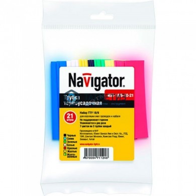 Набор термоусадочных трубок 16/8 (7 цветов по 3шт) 10см Navigator |  «ТАТМЕТИЗ» Набор термоусадочных трубок 16/8 (7 цветов по 3шт) 10см Navigator -  магазин крепежа «ТАТМЕТИЗ»