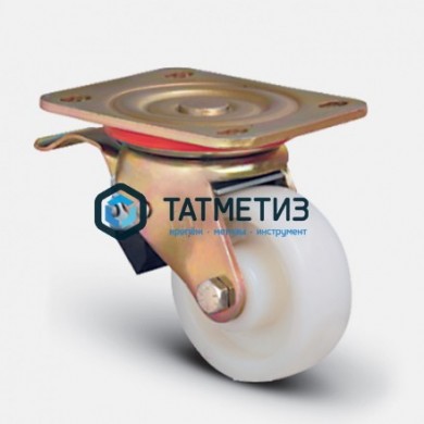 Колеса большегрузные НЕЙЛОН поворотное с площадкой и тормозом d 150 мм |  «ТАТМЕТИЗ» Колеса большегрузные НЕЙЛОН поворотное с площадкой и тормозом d 150 мм -  магазин крепежа «ТАТМЕТИЗ»